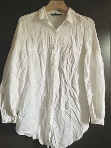 Vero Moda White Smocked Sleeve Top