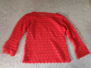 Red Flower Detail Top