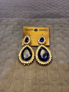 Blue Diamond Indian Earrings