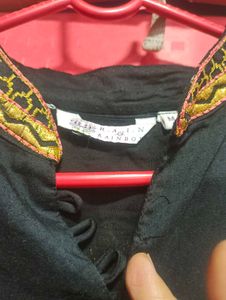 Rain N Rainbow Black Embroidery Kurta Set