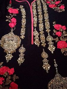 Stunning Black & Gold Embroidered Ethnic Dress