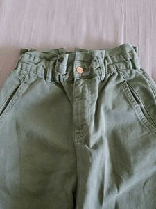Green Elastic Waist Jeans
