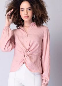 Pink Button-Down Top