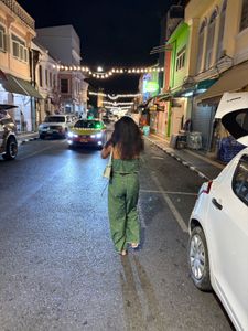 Green Crop Top &amp; Wide Leg Pants Set