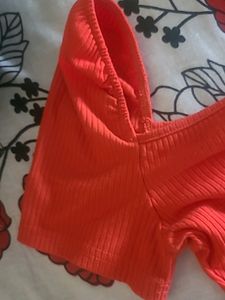 Red Fitted Top- Shein