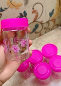 Pink Floral Jars (Set of 6)