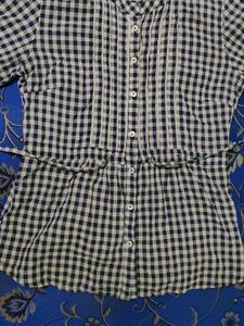 Checked Shirt Top