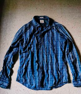 Formal Nevy Blue Checked Shirt