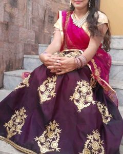 Purple Colour Party Wear Lehenga