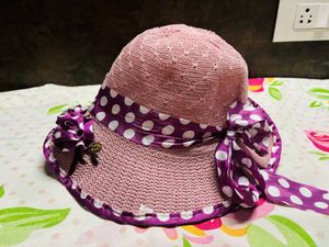 Purple Beach And Sun Hat