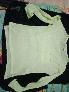 Transparent neon colour top