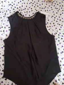 Sleeveless Black A Line Top