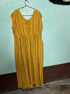 Yellow Floral Print Maxi Dress