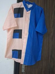 Color Block Button-Down Shirt