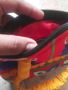 Handmade Red Emroidry Hand Purse