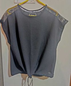 Athletic Black Top With Mesh