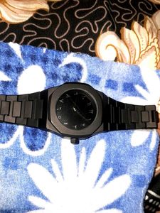 Sleek Black Arabic Numeral Watch