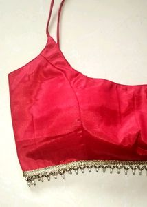 Spaghetti Padded Red Dropping Lace Blouse
