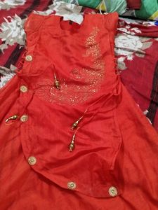 Full Flared Red Gown