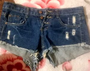 Distressed Denim Shorts