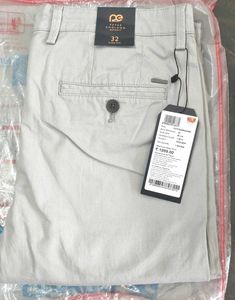 peter england Grey Cotton Blend casual Trouser