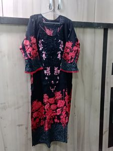 Elegant Black And Red 🔴kurti Duppata