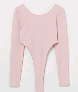 H&amp;M New Pink Ribbed Bodysuit