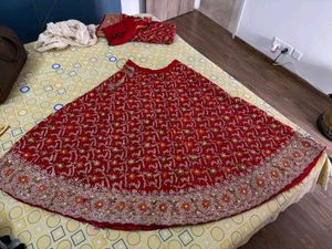 Red EmbellishedBridal Lehenga Choli
