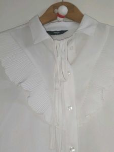 Elegant White Ruffle Formal shirt