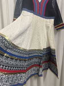 Beautiful White Black And Multicolor Anarkali Kurt