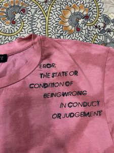 MADAME Cropped Pink Graphic Print Tee