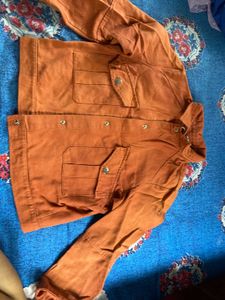 Burnt Orange Utility denim Jacket