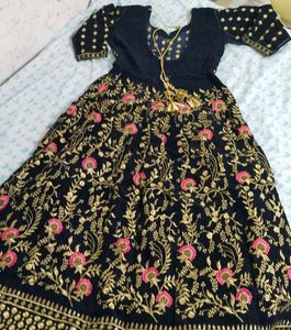 Embroidery Velvet Gown