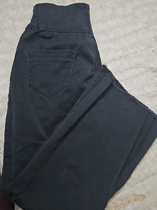 Charcoal coloured bootcut denim jean