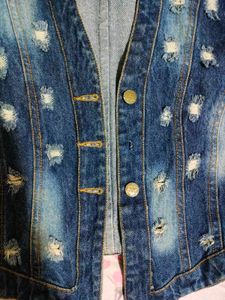 Distressed Denim Vest