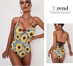 Sunflower padded Print Swimsuit