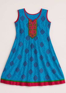 Elegant Blue Floral Dress