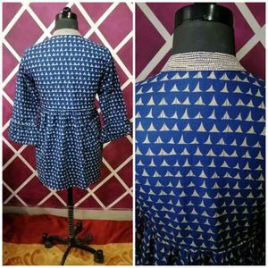 Blue Embroidery Kurti