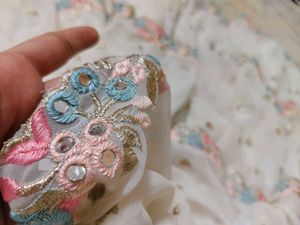 beutiful saree mirror work 😍