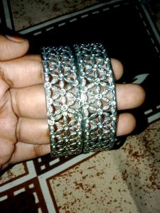 Silver Bangles - Delicate Filigree Design