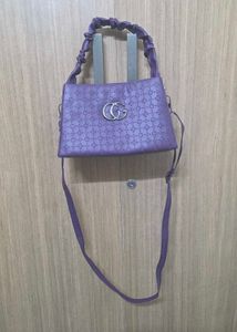 Structured Purple Handbag with Dual Straps