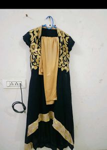 Black Party Wear Up N Down Kurts Set