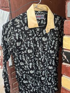 Men Black Floral Shirt