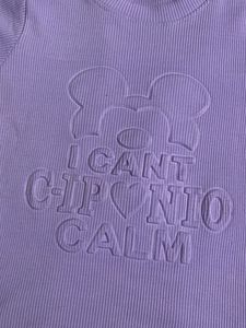 Lilac Ribbed Mickey Graphic Crop Top