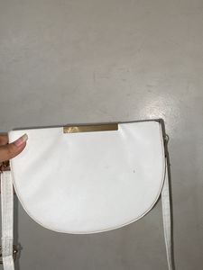 White Semicirle Sling Bag