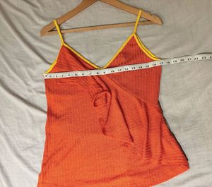 Beautiful Orange Top With Ruffle