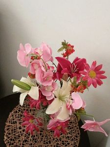 Flowers With A Glass Vase
