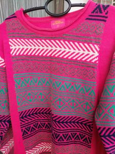 Pink Colour Woolen Kurti