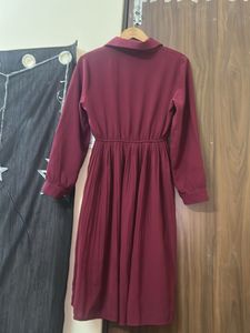 Maroon Shirt Dress