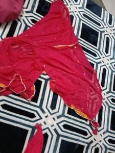 Red Floral Print Ethnic Suit